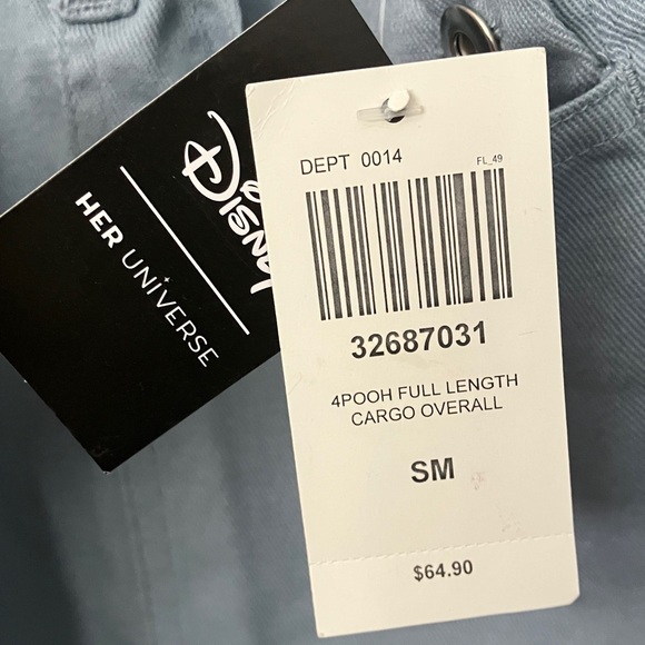 NWT Disney x Her Universe Winnie the Pooh Blue Yellow Overalls Jumpsuit S - Picture 4 of 8